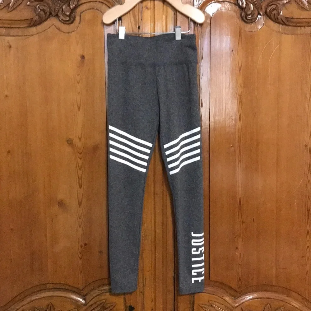 Girls Justice Gray with White Graphic Joggers